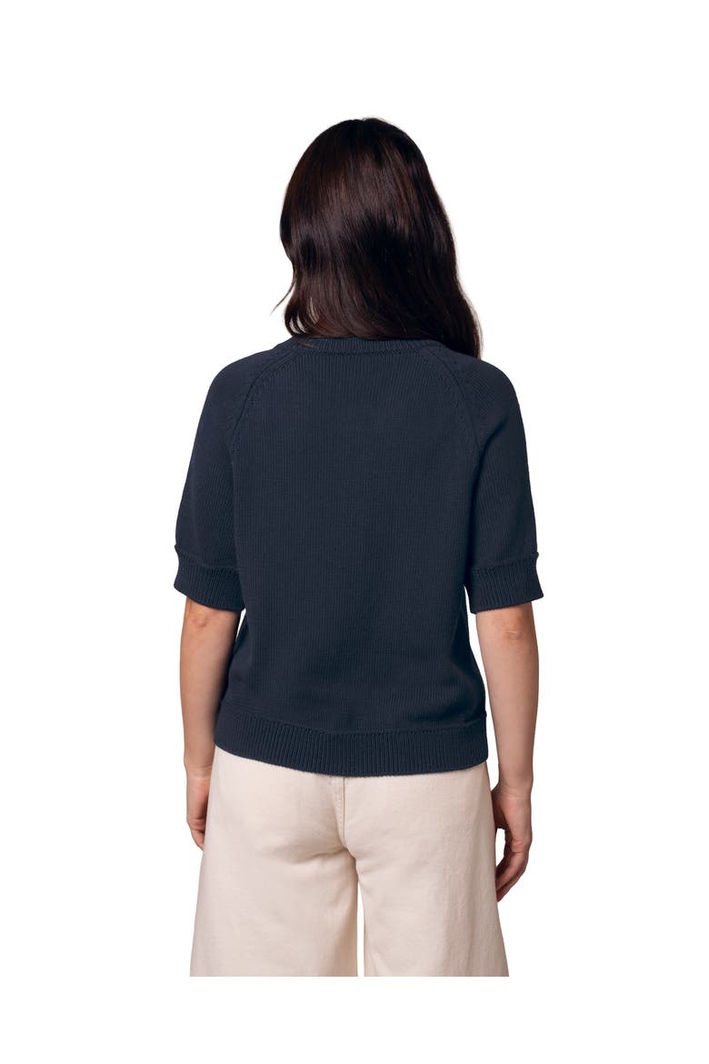 Short Sleeve Knitted Cardigan, Alternate, color, Navy