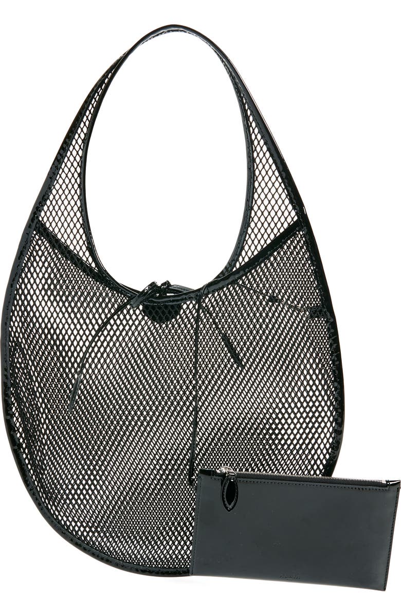 Alaïa Fishnet Shoulder Bag, Alternate, color,