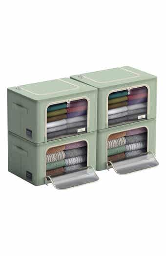 4-Pack Collapsible Zip Storage Bins