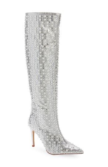 Azalea Wang Lynlee Knee High Boot In Silver