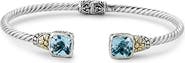 SAMUEL B. Sterling Silver Blue Topaz Twist Cable Bracelet