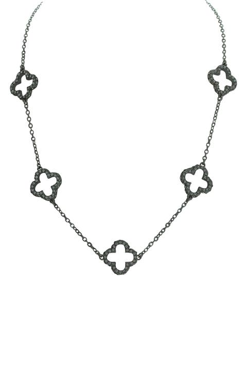 Pavé CZ Clover Necklace