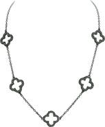 OLIVIA WELLES Pavé CZ Clover Necklace