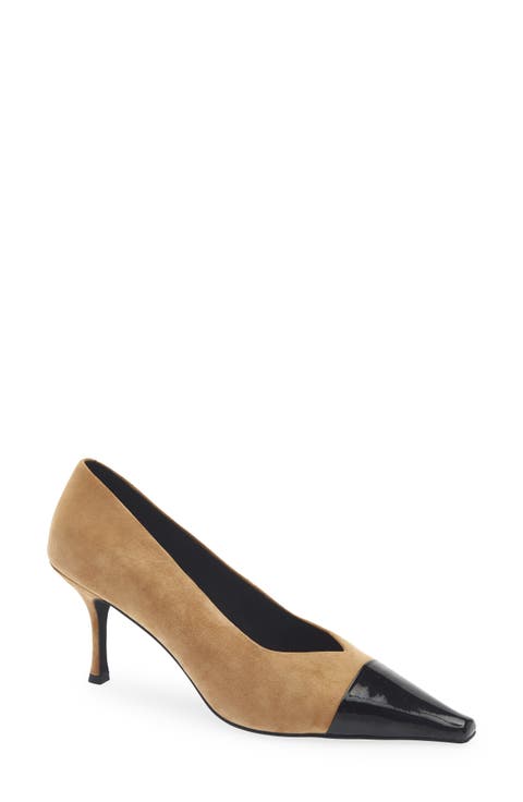 Campaign-C Leather Cap Toe Pump