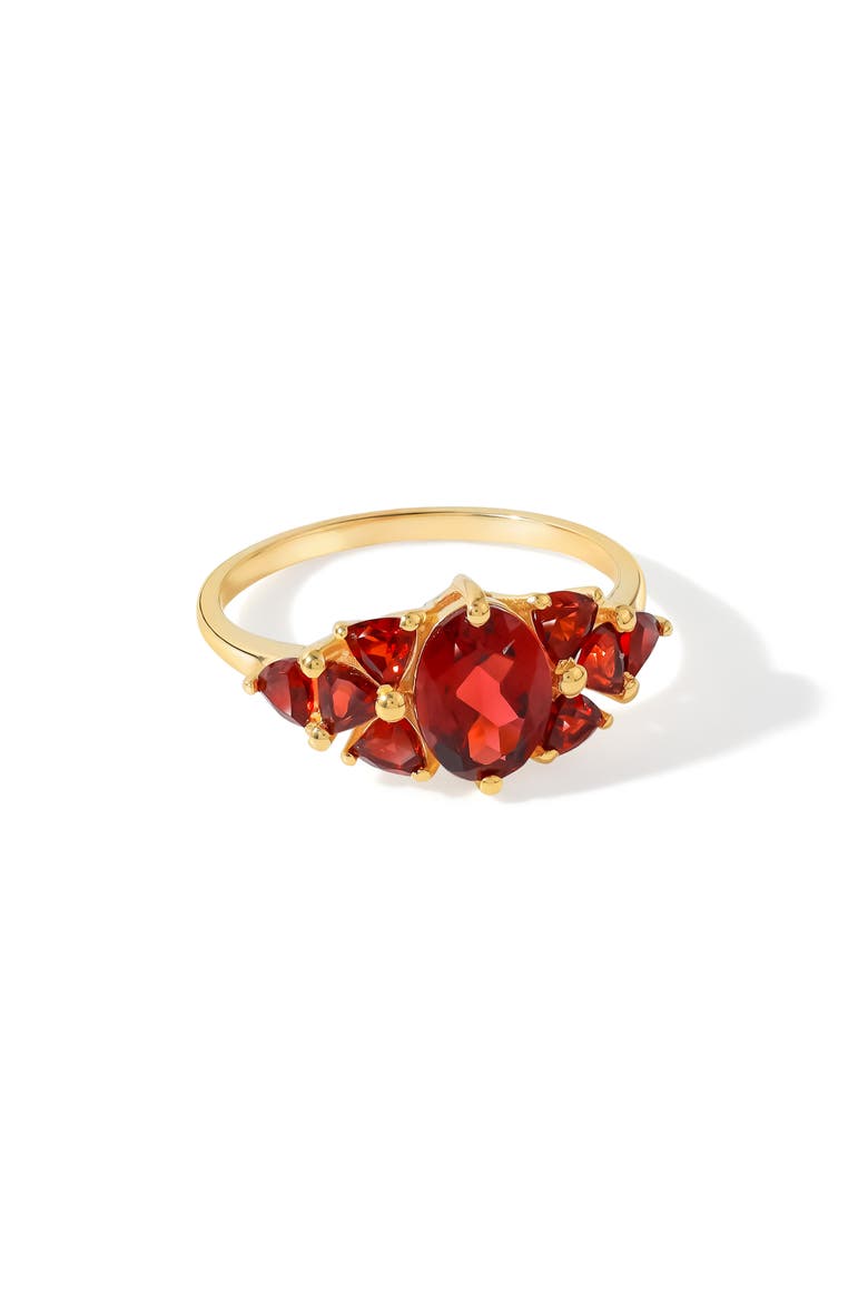 Graduated Garnet Ring, Alternate, color, RED