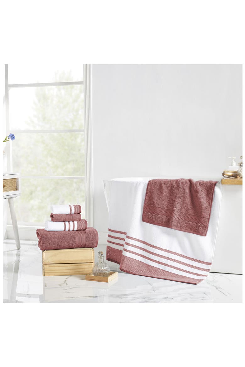 6-Piece Quick Drying Towel Set, Alternate, color, ROSEWOOD