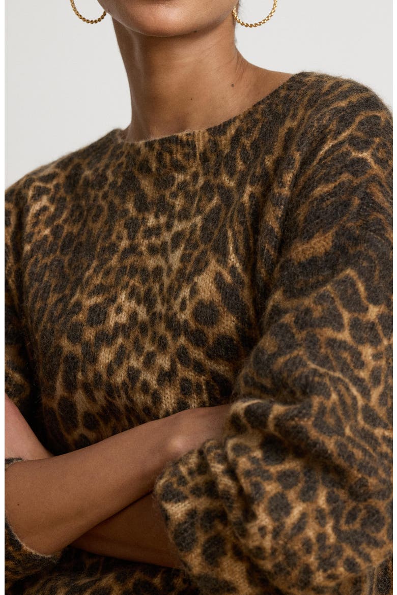 Leopard Print Mohair Blend Sweater, Alternate, color, CAMEL BEIGE