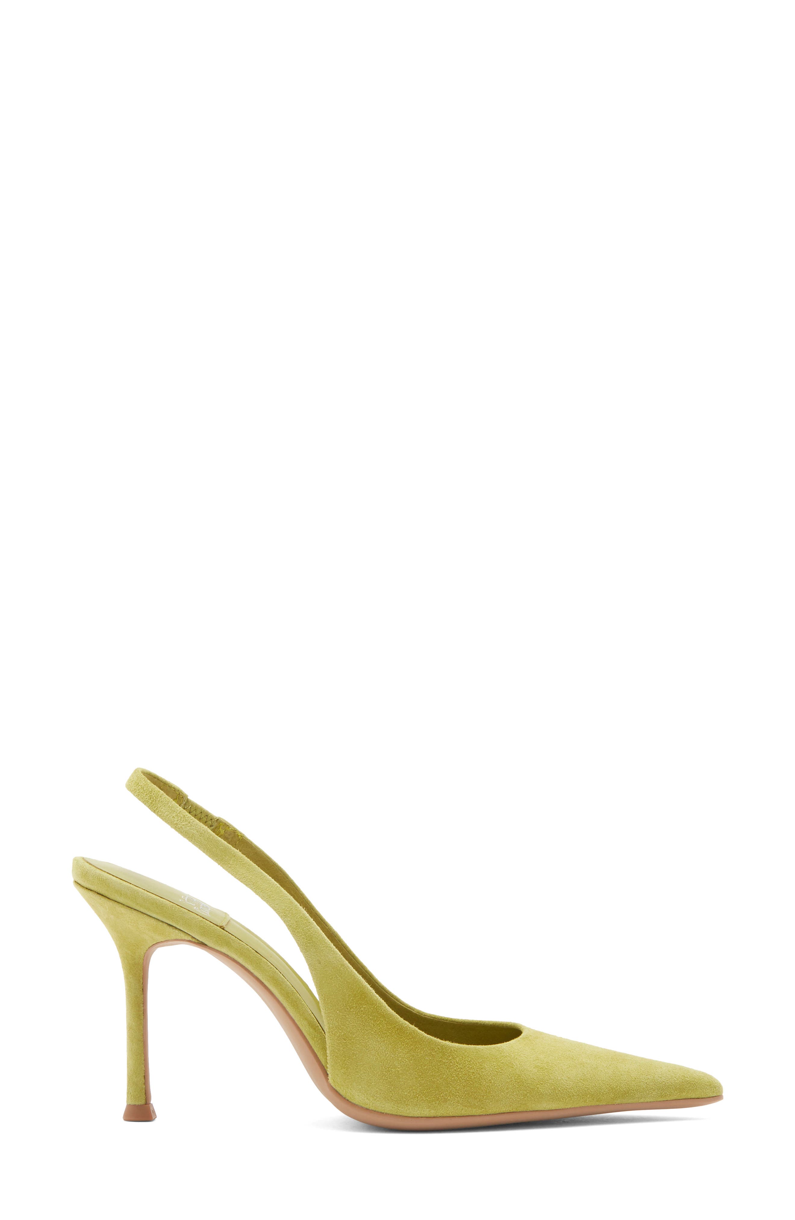 Jeffrey Campbell Fusion Slingback Pump, Alternate, color, Chartreuse Suede