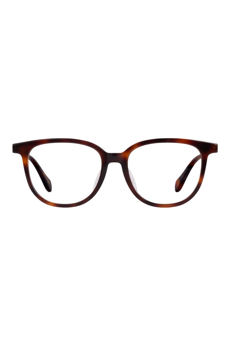 Waipuna 53mm Low Bridge Round Optical Glasses, Main, color, CAPPUCCINO / CLEAR LENSES