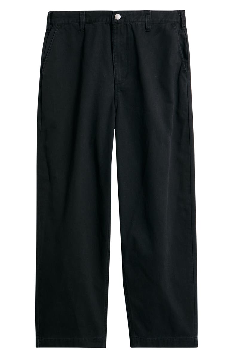 Obey Commons Flat Front Cotton Twill Chinos, Alternate, color, Black Faded Wash