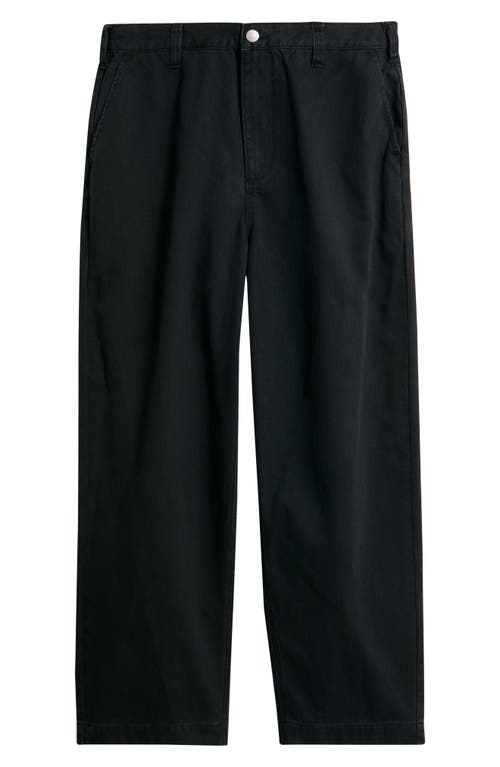 Obey Commons Flat Front Cotton Twill Chinos In Black
