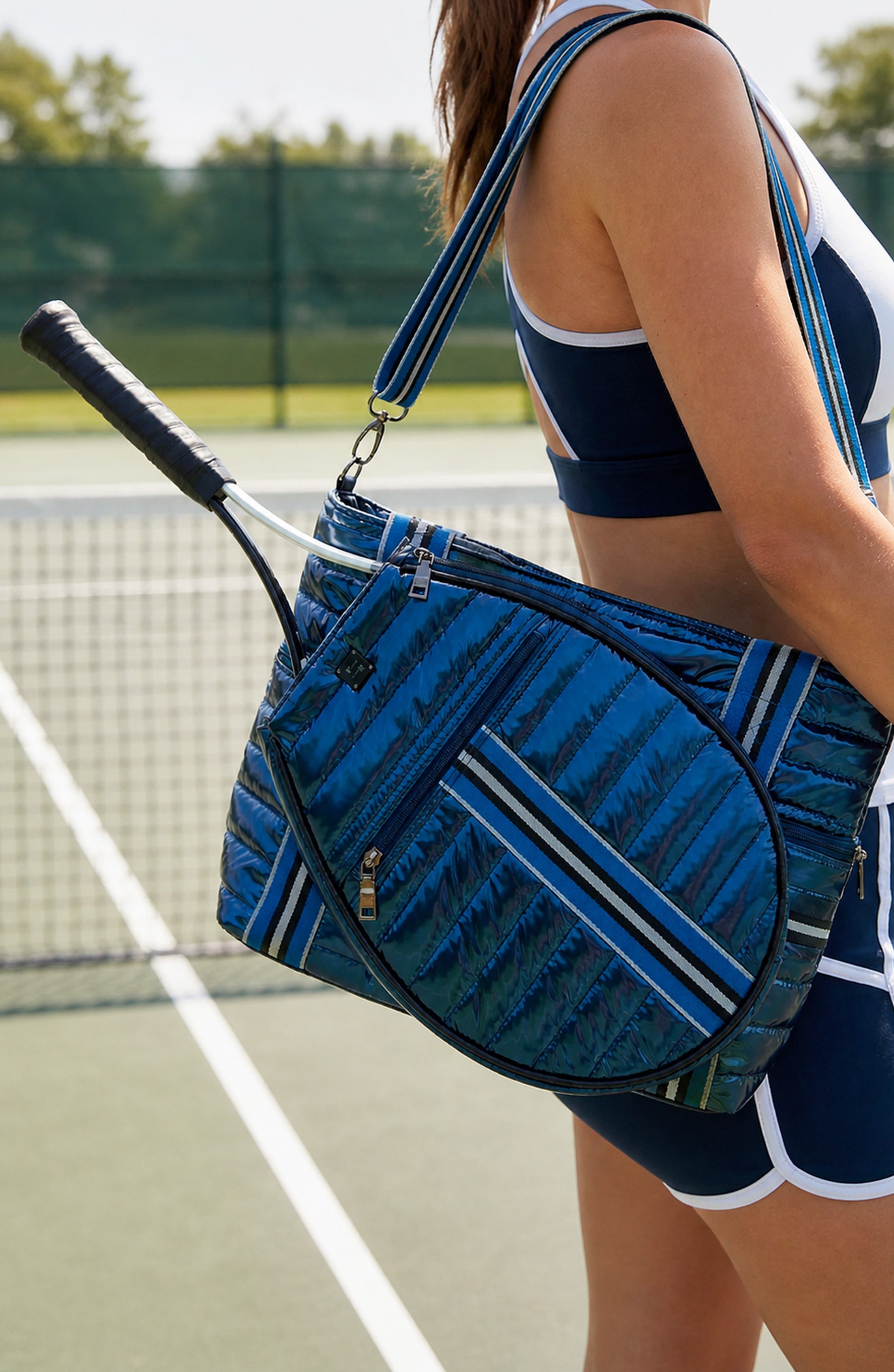 Love Royln Tennis Bag, Alternate, color, GLOSSY NAVY PATENT