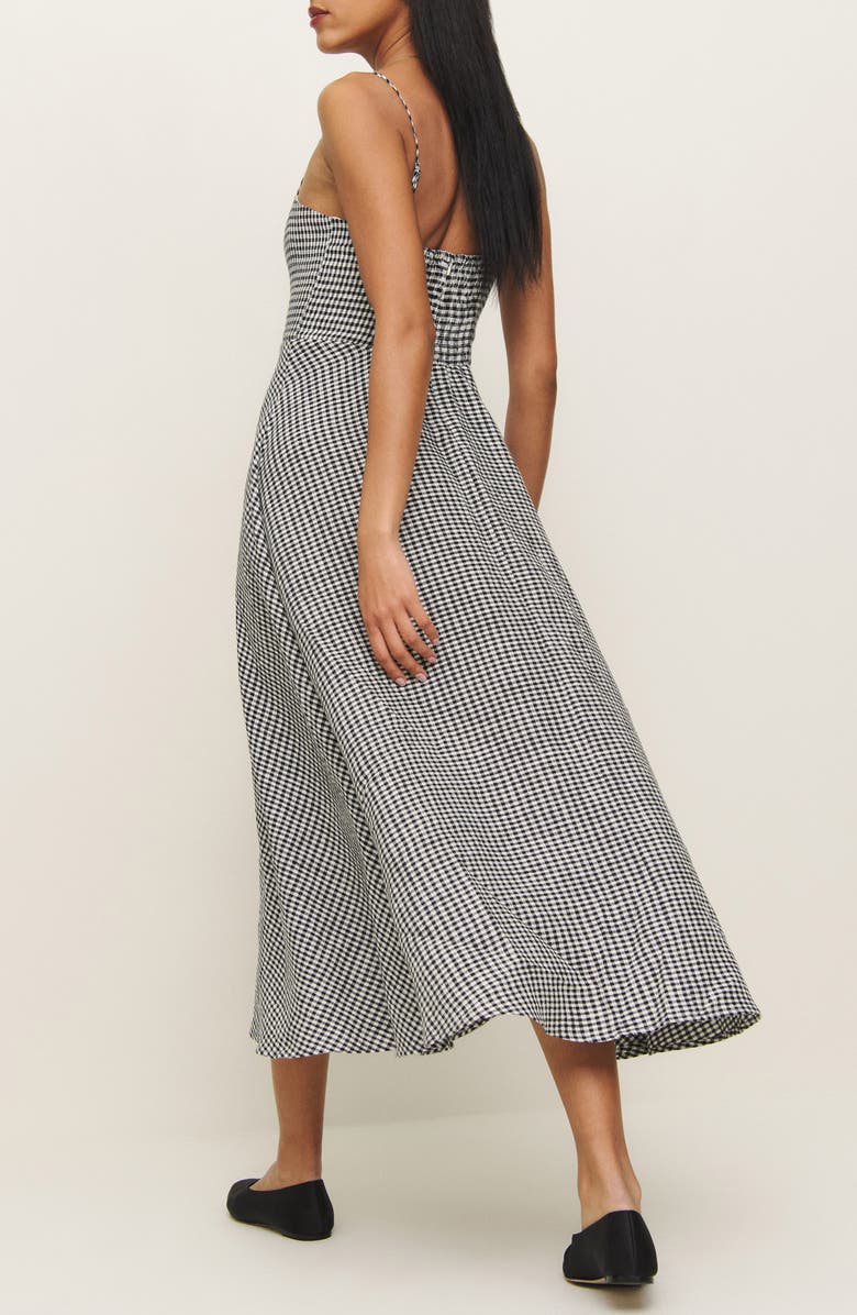 Reformation Monette Linen Maxi Dress, Alternate, color, Remy Check