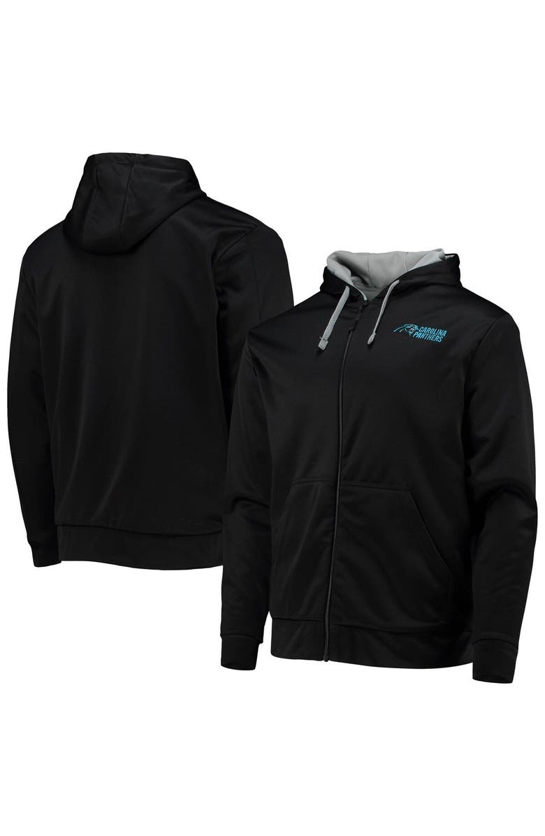 DUNBROOKE Men's Dunbrooke Black/Gray Carolina Panthers Apprentice Full-Zip Hoodie, Main, color, Black
