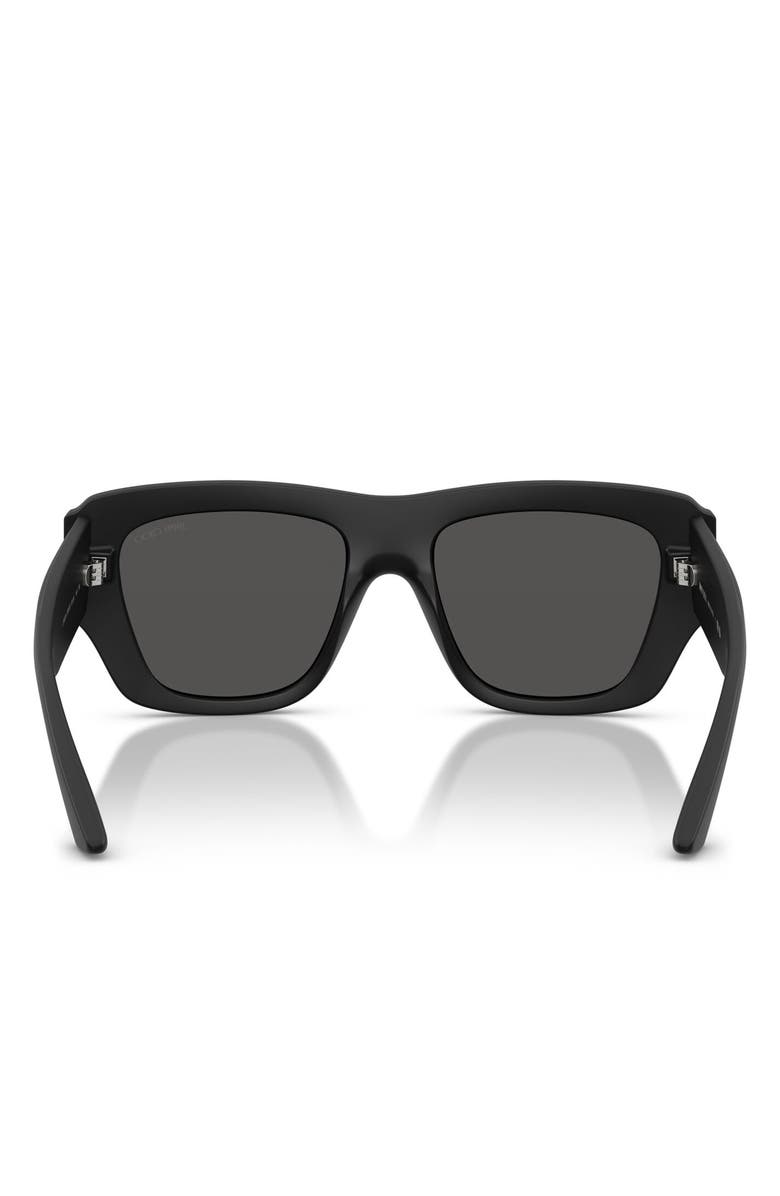 Jimmy Choo 54mm Rectangular Sunglasses, Alternate, color, Matte Black / Dark Grey