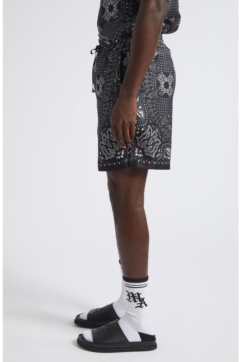 MA Check Silk Shorts, Alternate, color, BLACK