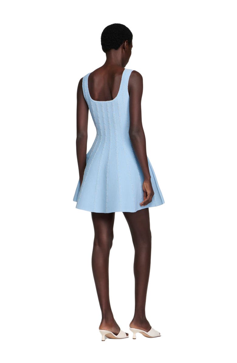 SANDRO Beaded knit short dress, Alternate, color, Sky Blue