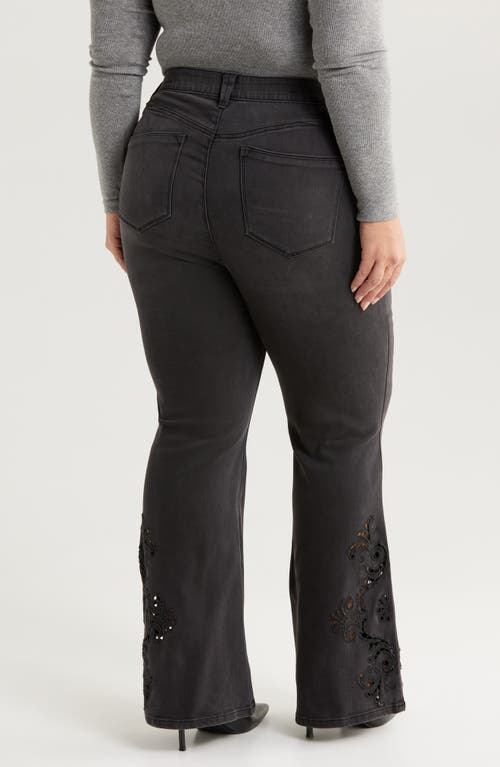 Wit & Wisdom 'ab'solution Out There High Waist Flare Leg Jeans In Black
