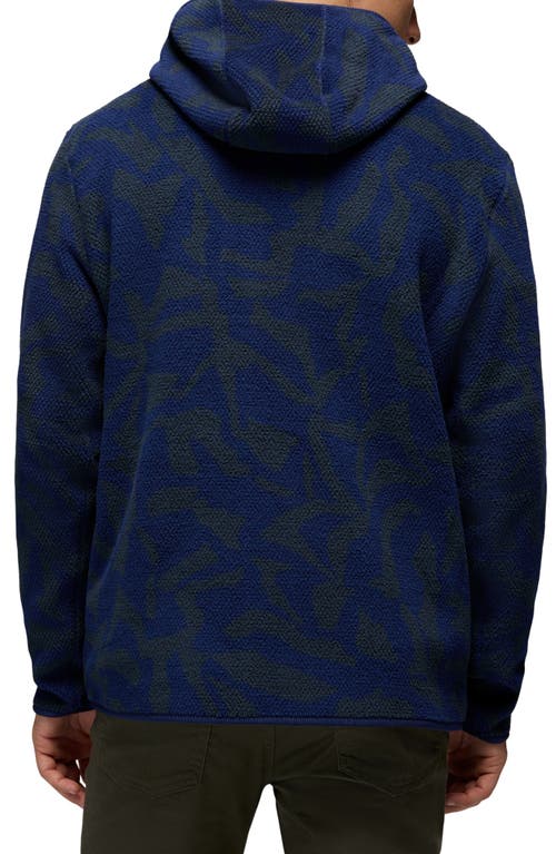 Prana Tuff Fluff Fleece Full Zip Hoodie In Blue