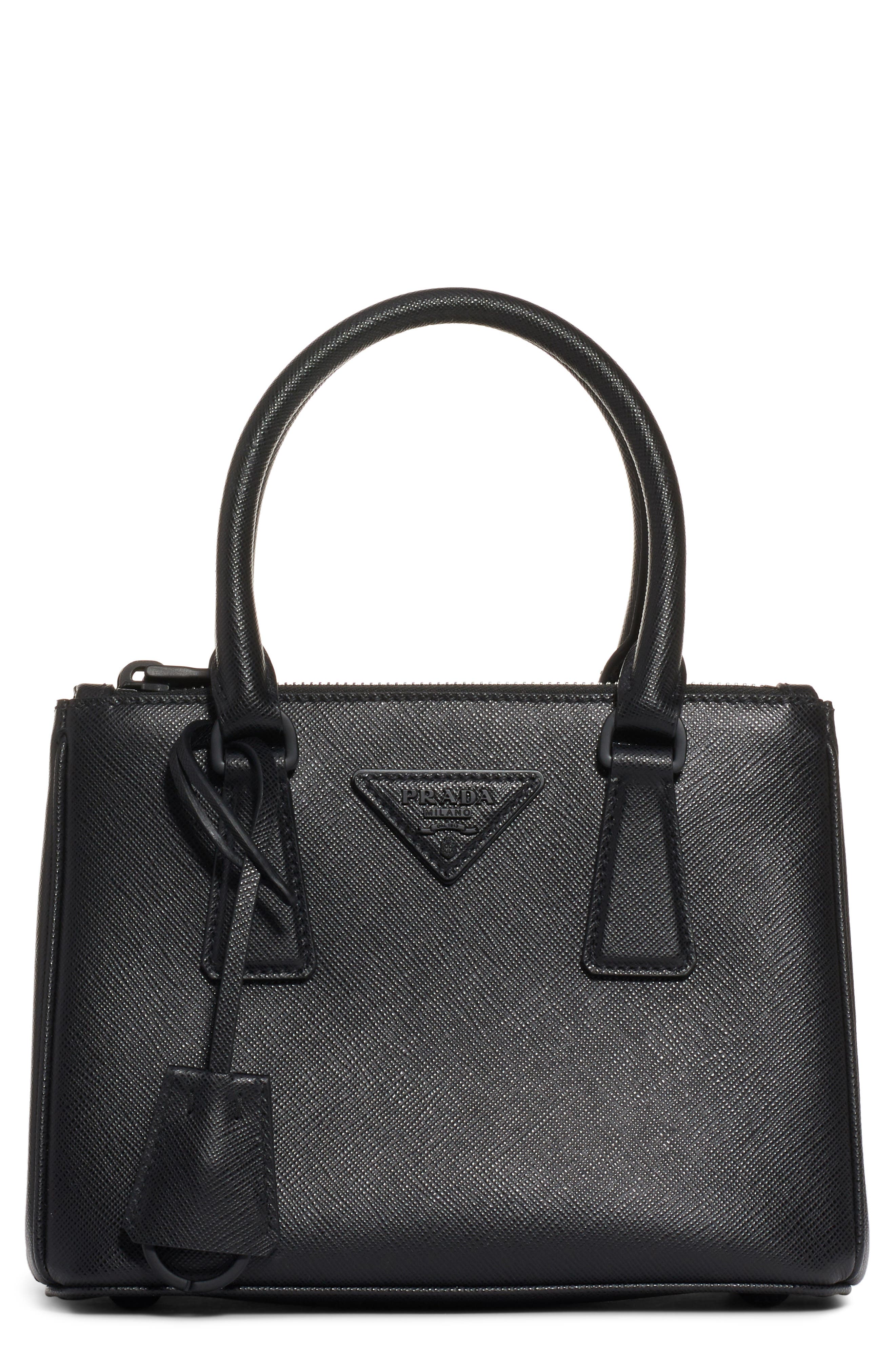 Prada Mini Galleria Saffiano Leather Satchel, Main, color, 