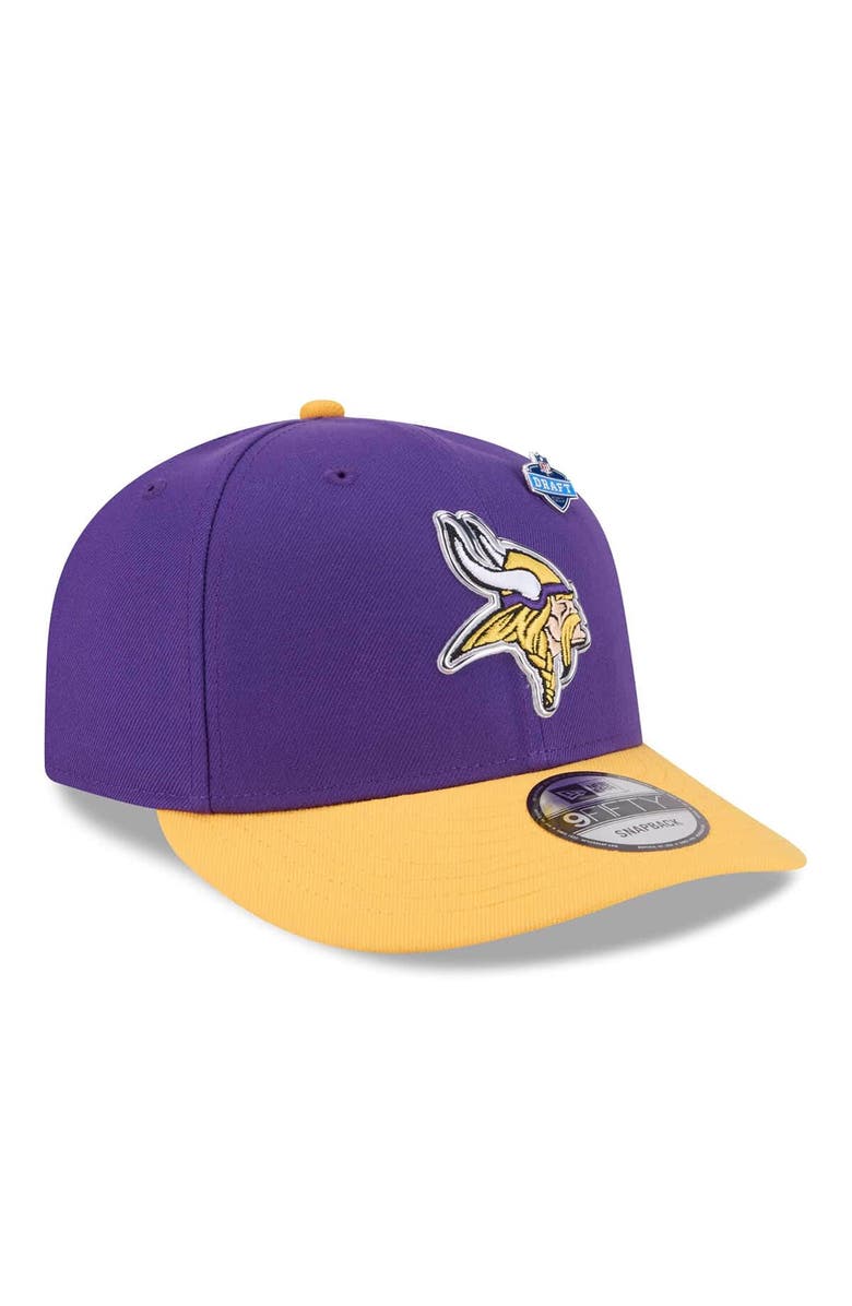 New Era Men's New Era  Purple/Gold Minnesota Vikings 2026 NFL Draft On Stage Pre-Curved 9FIFTY Snapback Hat, Alternate, color, Purple