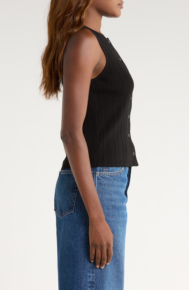 PAIGE Leira Button Front Sweater Tank, Alternate, color, Black