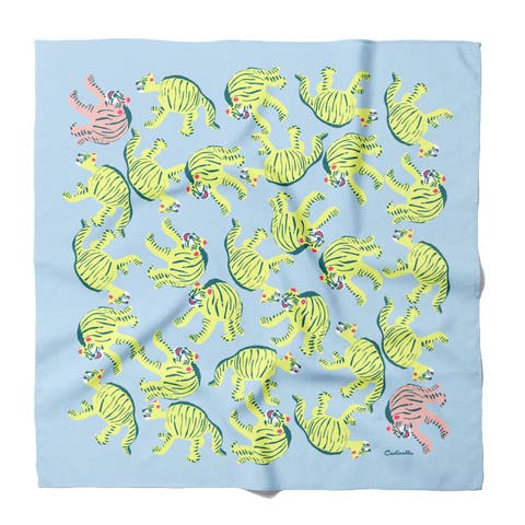 Nodding Tigers Cotton Silk Bandana