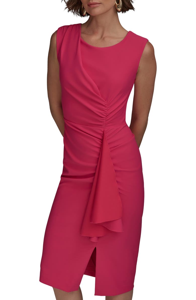 Donna Karan New York Side Ruched Sleeveless Minidress, Alternate, color, Audacious