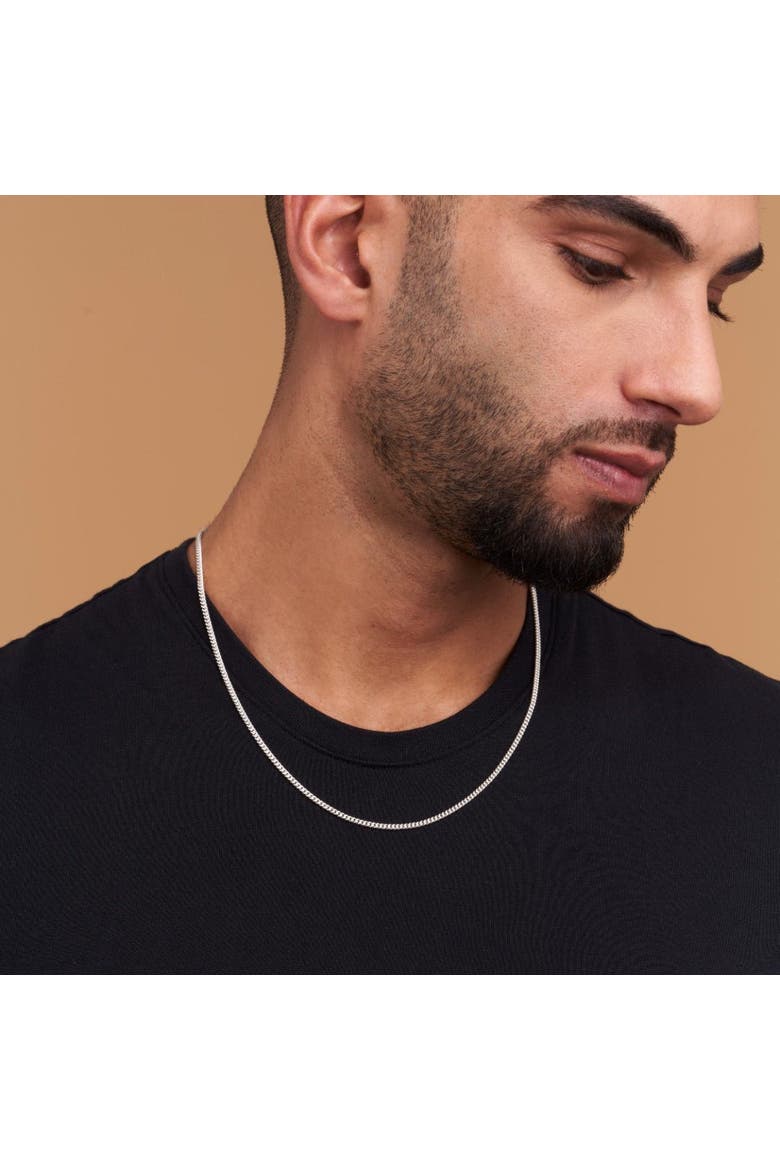 Baby Filed Curb Chain Necklace, Alternate, color, Silver