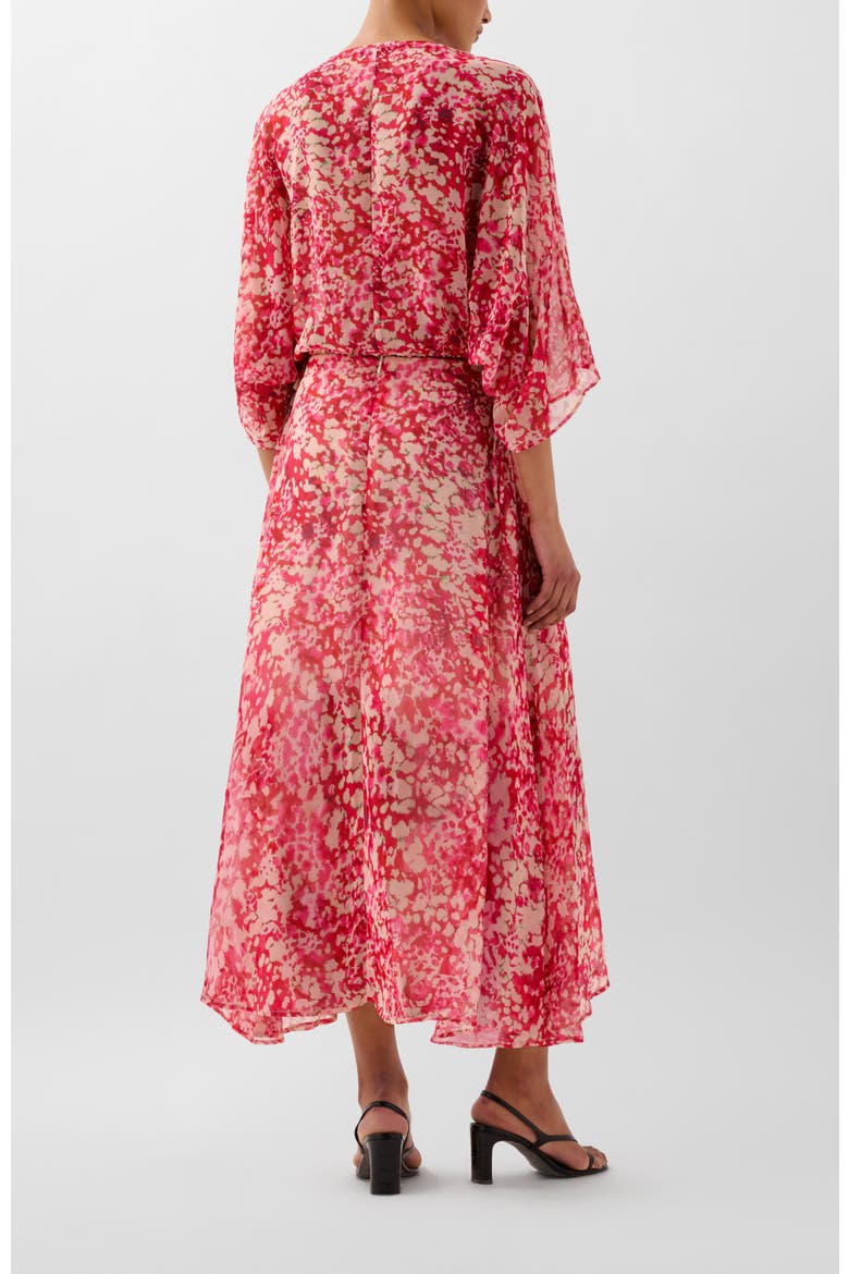 Monet Print Midi Skirt, Alternate, color, Raspberry