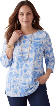 Jessica London Stretch Cotton Boatneck Tunic