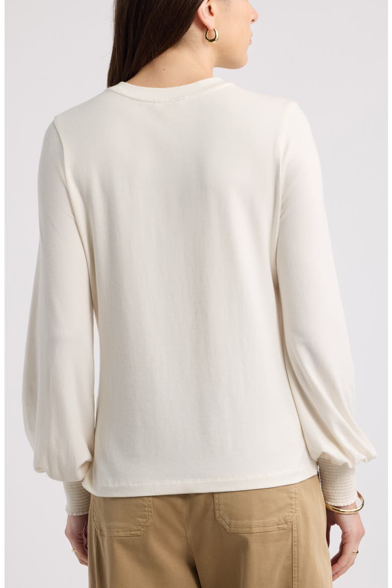 Blouson Sleeve Top, Alternate, color, IVORY PRISTINE