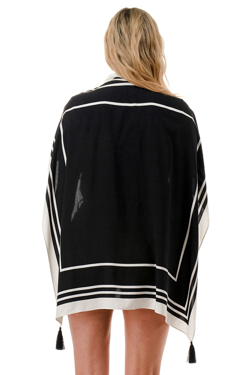 Nicole Miller Tassel Corner Scarf, Alternate, color, Black