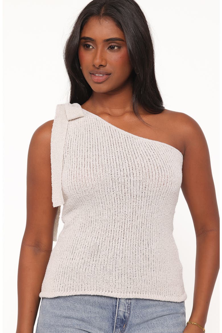 Jutta One Shoulder Knit Top, Alternate, color, BEIGE
