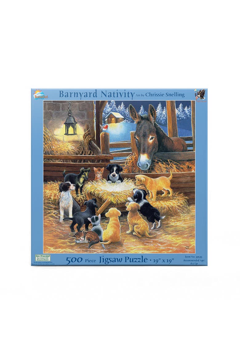Barnyard Nativity 500 piece Jigsaw Puzzle for Adults, Alternate, color, Multicolor