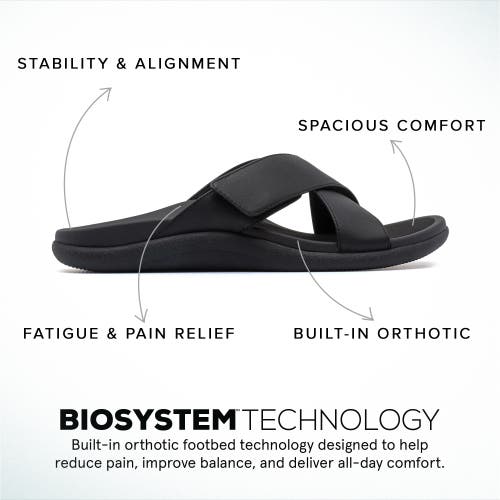 Abeo Laguna Slide In Black Leather - Metatarsal
