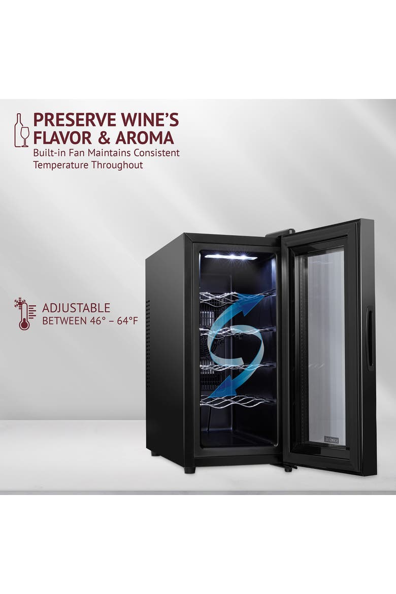 10 Bottle Thermoelectric Wine Cooler, Alternate, color, Black