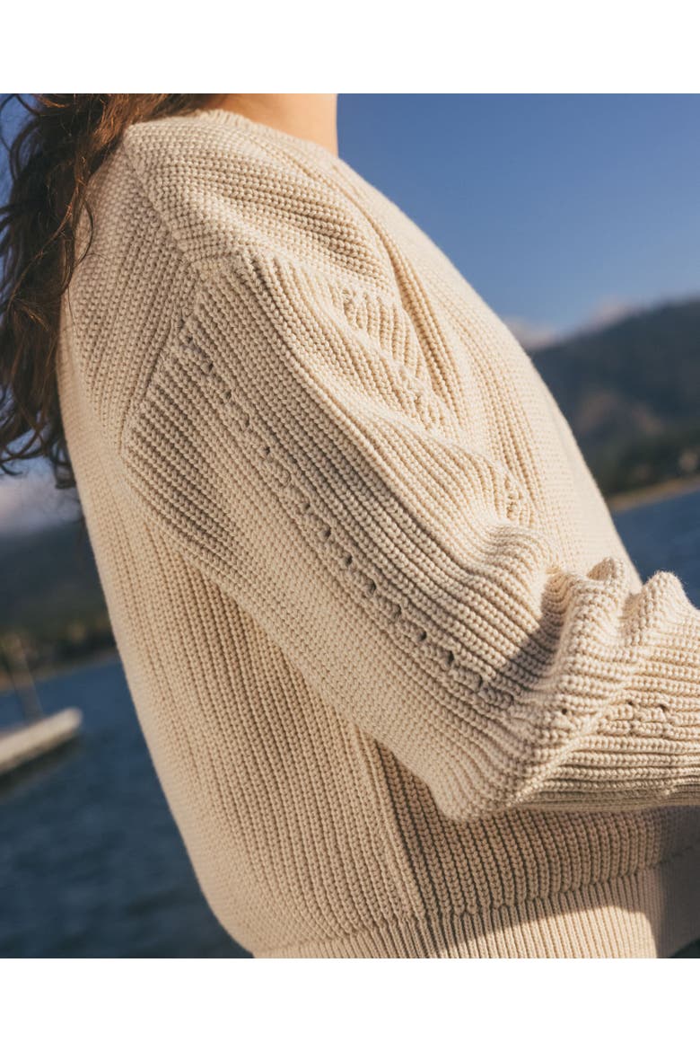 Bianca Shaker Crew Sweater, Alternate, color, Salt