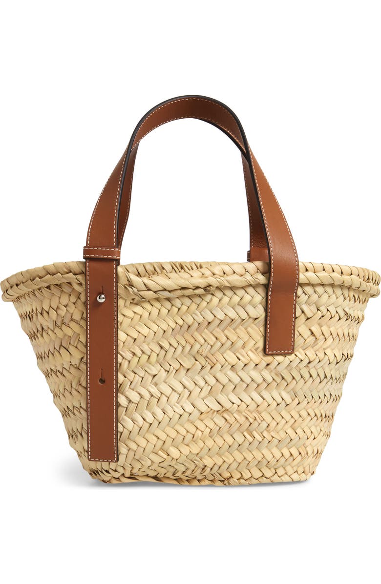 Loewe Small Logo Straw Tote, Alternate, color,