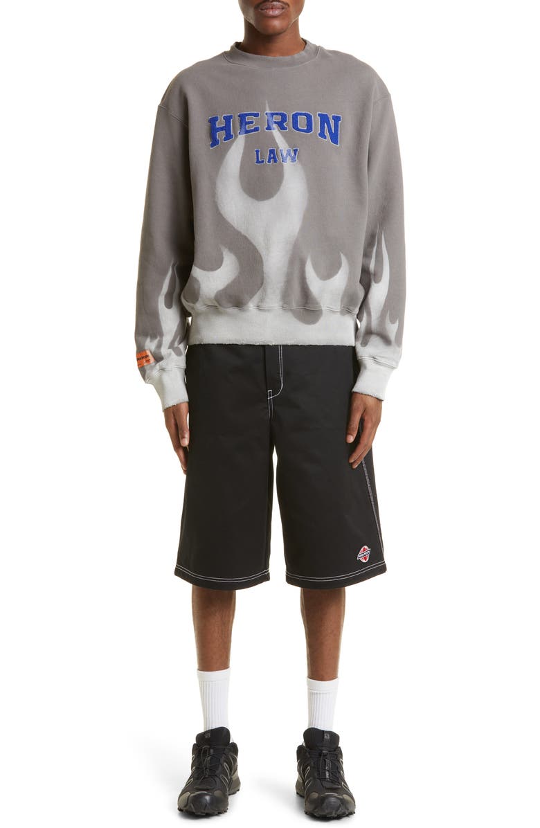 Heron Preston Heron Law Flames Graphic Sweatshirt, Alternate, color,