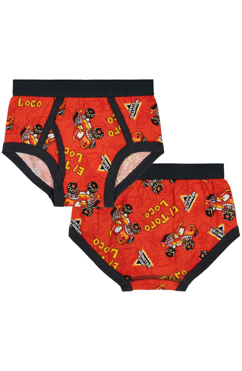 Monster Jam 5-Pack Cotton Briefs, Alternate, color, Grave Digger Megalodon
