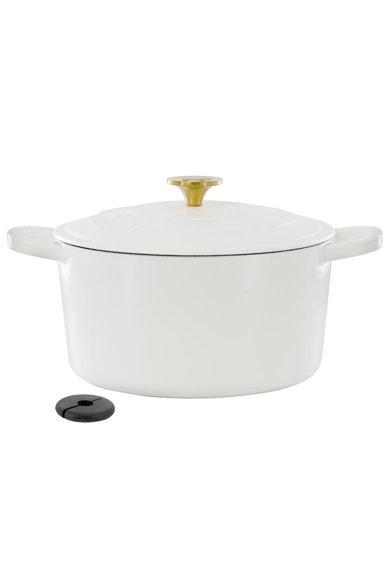 6 Quart Enameled Cast Iron Dutch Oven, Main, color, White