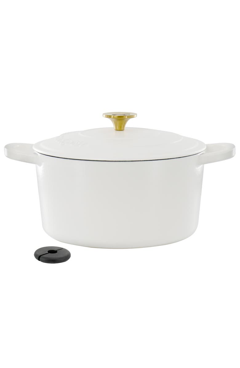 Crockpot 6 Quart Enameled Cast Iron Dutch Oven, Main, color, White