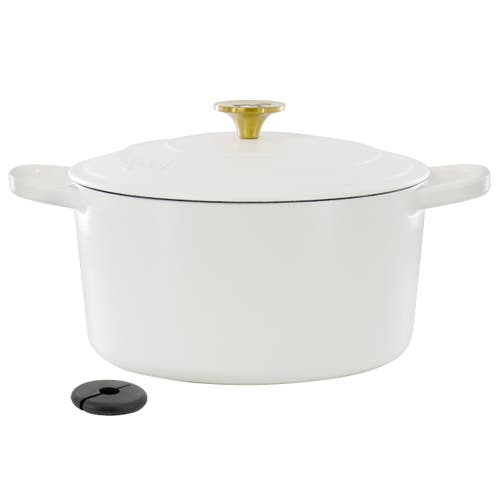 Crock-pot Crockpot 6 Quart Enameled Cast Iron Dutch Oven In White