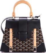 Pre-Owned Goyard Saigon Top Handle Bag Coated Canvas with Leather PM