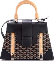 Pre-Owned Goyard Saigon Top Handle Bag Coated Canvas with Leather PM