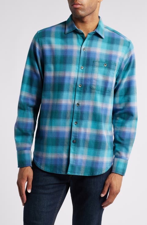 Canyon Beach Fireside Check Flannel Button-Up Shirt