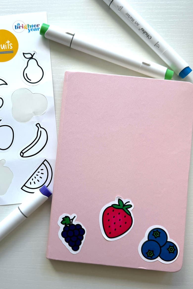 Color Your Own Sticker Pages, Alternate, color, Fun Eats