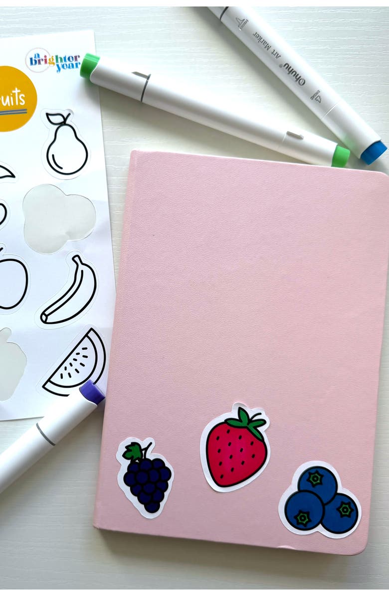 A Brighter Year Color Your Own Sticker Pages, Alternate, color, Fun Eats