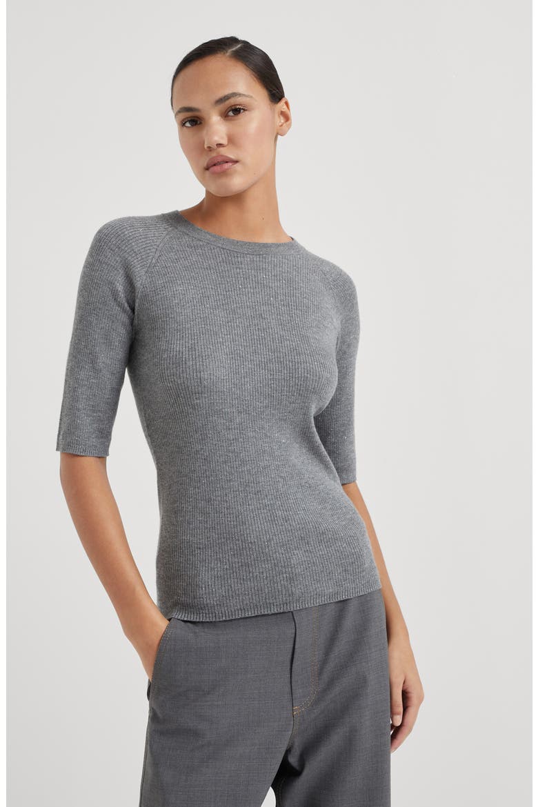 Sparkling cashmere sweater, Alternate, color, Lead